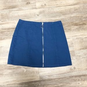 Zip Down Mini Skirt